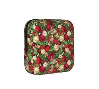 Tree Spruce Leaves Balls Flowers Berry Print Sanitary Napkin Storage Bag, Portable Holder for Pads, Period Pouch for Teen Girls, Reusable Sanitary Bag