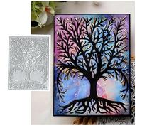 Tree Square Metal Die Cuts for Card Making,Christmas Tree Frame Card Cutting Dies Cut Stencils DIY Scrapbooking Album Decorative Embossing Paper Card Embossing Craft