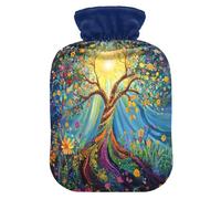 Tree Sunlight Blue tag3 Hot Water Bottle with Cover for Pain Relief tag1 for tag2, 1L