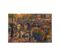 Tree Sunset Sky Puzzle DIY Gift Jigsaw Puzzle with Mesh Storage Bag Funny Puzzles for Adults