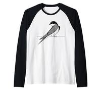 Tree Swallow Line Art Birdwatcher Raglan Baseball Tee
