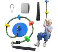 Tree Swing for Kids Backyard Single Disc Rope Climbing Seat for Tree Indoor Outdoor Playground Swing Set Accessories with Thickening Strap-Blue