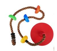 Tree Swing for Kids Backyard Single Disc Rope Seat for Tree Indoor Outdoor Playground Swing Set Accessories with Thickening Strap-Red