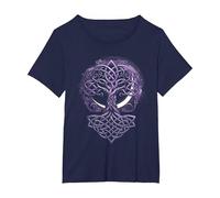 Tree Symbolism Irish Heritage Celtic Mythology T-Shirt, Women's Plus, Navy Blue, 1X