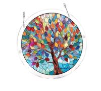 Tree Themed Suncatchers Acrylic Puzzle Puzzle Wall Decoration with Hanging Chain Decorative Sun Catchers Ornament Early Childhood Education Toy