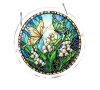 Tree Themed Suncatchers Acrylic Puzzle Puzzle Wall Decoration with Hanging Chain Decorative Sun Catchers Ornament Early Childhood Education Toy