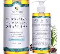 Tree To Tub Biotin Fine Hair Thickening Shampoo for Thicker, Fuller Volume - Gentle Volumizing Sulfate Free Argan Oil Shampoo for Women & Men w/Caffeine, Organic Saw Palmetto, All Natural Tea Tree