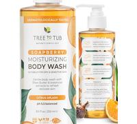 Tree To Tub Citrus Body Wash with Soapberry for Dry Skin, Vegan, 250 ml | Sulfate & Paraben-Free, pH Balanced & Hydrating, Shea Butter & Aloe Vera, Cruelty-Free, Safe for Daily Use