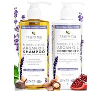 Tree To Tub Hydrating Sulfate Free Shampoo and Conditioner Set for Dry Hair, Dry Scalp, Frizz - Moisturizing Argan Oil Shampoo and Conditioner for Women & Men w/Organic Aloe Vera All Natural Lavender