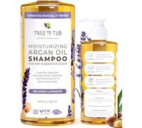 Tree To Tub Lavender Dry Hair Shampoo for Sensitive Scalp - Gentle Hydrating Dry Scalp Shampoo for Women & Men, Moisturizing Sulfate Free Shampoo w/Organic Argan Oil, Chamomile, All Natural Aloe Vera