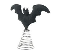 Tree Topper Bat - Holiday Mantel Accent | Halloween Treetop Ornament, Felt Bat Tree Topper With Metal Spring Base, Sturdy Indoor Outdoor Decor, Fireplace Mantel Window Door Porch Display