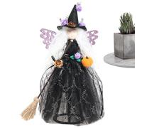 Tree Topper for Halloween Tree,Black Witch Tree Topper - Collectible Figurines, Home Decor Witch Doll, Halloween Decorations Supplies