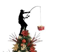Tree Toppers - Iron Fisherman Design Decoration | Tree Toppers Christmas Decorations,for Indoor Home Farmhouse Holiday Winter Family Party
