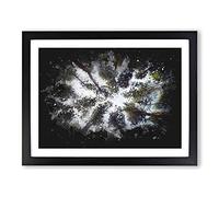 Tree Tops Paint Splash Modern Art Framed Print | A3 Black Framed Wall Art | Ready to Hang | Modern Floral Picture | Living Room Bedroom Lounge Office