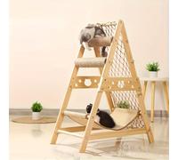 Tree Tower - Multi-Level House, Hammock, Jumping Platform, Scratching Post, Climbing Net, Real Branch Wood Design Sisal Rope for Claw Sharpening, Spacious Resting for All Cat