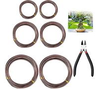Tree Training Wires for Bonsai Tree with Bonsai Wire Cutter 30 Meters Tree Brown Training Wires 1.0 mm/2.0 mm/3.0 mm(Each Size 10 m/32.8 feet)