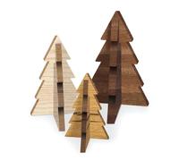 Tree Trio Christmas Decoration - Cosy & Rustic Christmas Ornaments, Wooden Xmas Home Decor, Cute Christmas Tree Set, Seasonal Home Decor