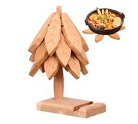 Tree Trivet for Hot Dishes - Wooden Coaster with 1 Stand | Heat Shield Mat with Phone Holder Design,for Home Restaurant Kitchen Eating Table Hot Dishes Teapot Bowl
