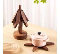 Tree Trivet Set, Wood Kitchen Hot Pads Trivet, Tree Trivets For Hot Pans, Foldable Trivets Table Pad, 10 * 10 * 22.5cm, For Hots Dishes Bowl Teapot Pot