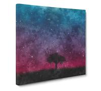Tree Under the Cosmos Canvas Print | Gallery Wrapped 30mm Frame Wall Art | 14x14 inches | Ready to Hang | Abstract Landscape Picture | Living Room Bedroom Lounge Office