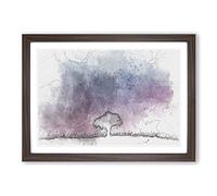 Tree Under The Cosmos in Abstract Framed Print | A2 Walnut Framed Wall Art | Ready to Hang | Abstract Space Picture | Living Room Bedroom Lounge Office