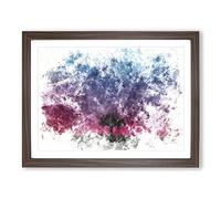 Tree Under The Cosmos Watercolour Modern Framed Wall Art Print, Ready to Hang Picture for Living Room Bedroom Home Office Décor, Walnut A4 (34 x 25 cm)