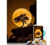 Tree Under The Moon Jigsaw Puzzles for Teenagers,Challenging Game Toys Every Piece Is Unique - Challenging Family Fun Game (38x26cm)