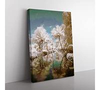 Tree View In Kerala India In Abstract Modern Canvas Wall Art Print Ready to Hang, Framed Picture for Living Room Bedroom Home Office Décor, 60x40 cm (24x16 Inch)