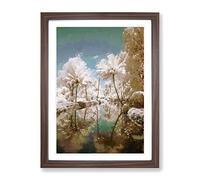 Tree View In Kerala India In Abstract Modern Framed Print | A3 Walnut Framed Wall Art | Ready to Hang | Abstract Floral Picture | Living Room Bedroom Lounge Office