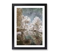 Tree View In Kerala India Painting Modern Framed Print | A2 Black Framed Wall Art | Ready to Hang | Modern Floral Picture | Living Room Bedroom Lounge Office
