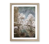 Tree View In Kerala India Painting Modern Framed Print | A2 Oak Framed Wall Art | Ready to Hang | Modern Floral Picture | Living Room Bedroom Lounge Office
