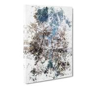 Tree View In Kerala India Watercolour Canvas Print | Gallery Wrapped 30mm Frame Wall Art | 20x14 inches | Ready to Hang | Modern Landscape Picture | Living Room Bedroom Lounge Office
