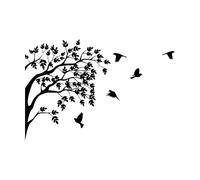 Tree Wall Decals Birds Vinyl Wall Sticker Removable Wall Decals Stickers Living Room Decoration Home Decor Large - 67x100cm