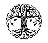 Tree Wall Decals Tree of Life Wall Decal Mandala Circle Trees Vinyl Wall Mural Removable Home Decoration Yoga Decor Large - 56x56cm