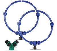 Tree Watering System, 2PCS 13 Inch Round ABS Sprinklers Adjustable 360° Irrigation Ring Even Root Zone Water Distribution for Trees Flowers Shrubs Garden(2PC in blue)