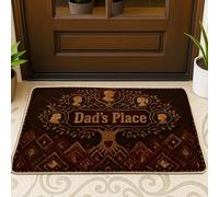 Tree Welcome Door Mat, Rustic Traditional Silhouette Heart N/a Brown Washable Low Profile Back Doormat for House Office Outside Inside Entrance Decor 29x17 Inch