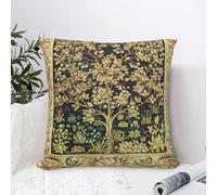 Tree William Morris Greenery Forest Animals Pheasant Fox Blue Green Floral Decorative Throw Pillow Covers 18x18 inch Cozy Soft Pillowcase Aesthetic Cushion Cover for Home Decor Sofa Living Room