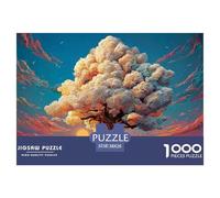 Tree with Clouds Growing Leaves 1000 Piece Eco-friendly Paper Jigsaw Puzzles Fantasy Trees Vibrant Imagery Family Game Jigsaws for Toddlers 38x26cm/1000pcs