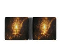Tree with Golden Sacred Geometry Symbols Printed Bifold Wallet with Hidden Compartments Pocket Money and Credit Card Holder for Men Women