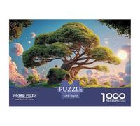 Tree with Lush Green Leaves 1000 Piece Eco-friendly Paper Jigsaw Puzzles Fantasy Tree Vibrant Imagery Family Game Jigsaws for Toddlers 70x50cm/1000pcs