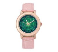Tree with Sacred Geometry Symbols Women's PU Leather Strap Watch Analog Quartz Watch Casual Wristwatch for Home Work