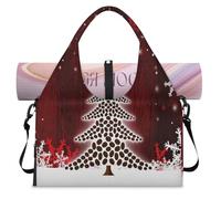 Tree with Snowflake Sports Duffle Bag with Shoe Compartment Tree Christmas Weekend Overnight Bags Tote Cabin Luggage Bag for Gym Yoga Travel