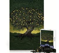 Tree with Starry Olives Adults 1000 Piece Jigsaw Puzzle Mind Recall Mind Calming Fun Firm Interlock Xmas Present (50x75cm)