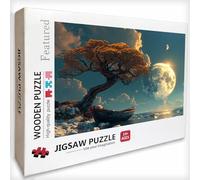 Tree Wooden Jigsaw Puzzles 30x20in, Planet Jigsaw Puzzles for Adults 1000 Piece with Box, Challenging Game, Gifts for Teens, Back Lettering Easy to Distinguish, for Men Women Elders Seniors, B-3452