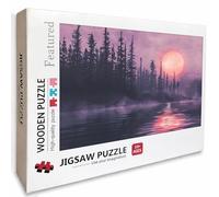 Tree Wooden Jigsaw Puzzles 48x32in, Sunset Jigsaw Puzzles 3000 Pieces for Adults with Box, Educational Challenging Game, Back Lettering Easy to Distinguish, Summer Gifts, Beautiful Decoration, 4-2810