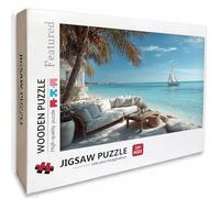 Tree Wooden Jigsaw Puzzles 99x70cm, Sea View Jigsaw Puzzles 2000 Piece for Adults with Box, Educational Challenging Game, Gifts for Teens, Back Lettering Easy to Distinguish, Home Decoration, 7-2267
