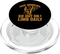 Tree Workers Go Out On a Limb Daily Retro Arborist Design PopSockets PopGrip for MagSafe