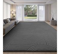 Treeboy Large Area Rugs for Living Room 240X300 Dark Grey Kids Room Carpet | Short Pile Fluffy Shaggy Non Slip Washable Modern Bedroom Memory Foam Carpet for Kids Nursery Room Bedside Thick Lounge Rug