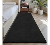Treeboy Rugs Living Room 80x150cm,Black Runner rug for Bedroom, Washable Anti Slip Fluffy Rug, Short Pile Soft Modern Floor Carpets Mat Beside Rugs for Kids Room Hallway Entryway