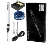 Treedix Soldering Iron Kit, 8W Welding Tools with Adjustable Temperature 330 to 450℃, Cordless Electric Soldering Iron/USB Charging Cable/Soldering Stand/3pcs Tips for Soldering and Repair (White)